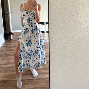 Floral Blue and White Women's Dress